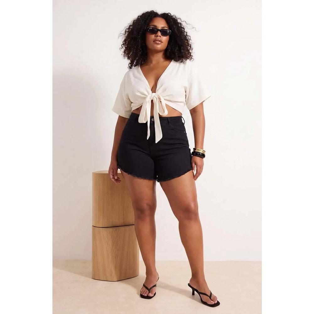 Trendyolmilla Curve Büyük Beden Denim Şort