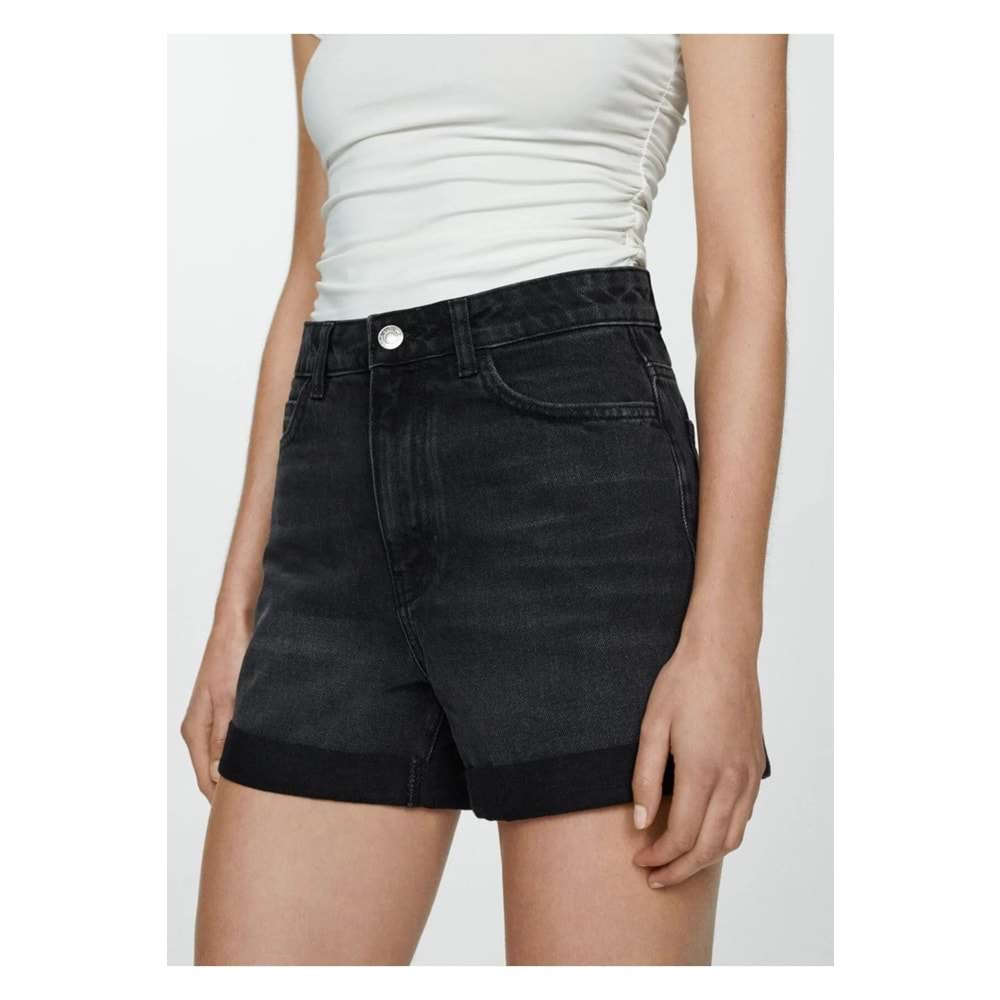 MANGO Mom-fit denim şort