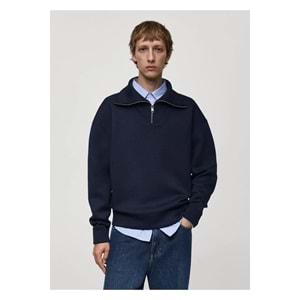 trendyol Man Rahat Kesim Fermuarlı Yaka Sweatshirt