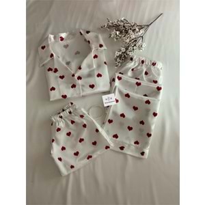 3'lü My Heart Saten Pijama Takım