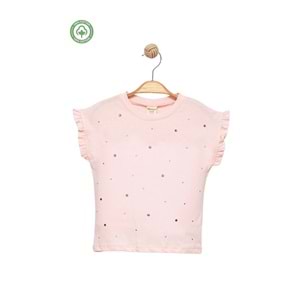 Kız Çocuk Taş Baskılı T-shirt