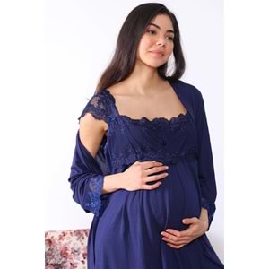 Effort Pijama Sabahlıklı Lohusa Gecelik Takımı