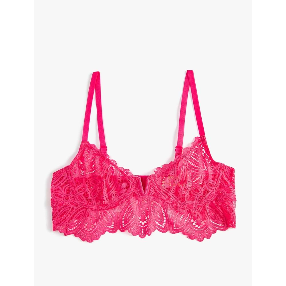 Dantelli Bralet Sütyen Balenli Dolgusuz Desteksiz