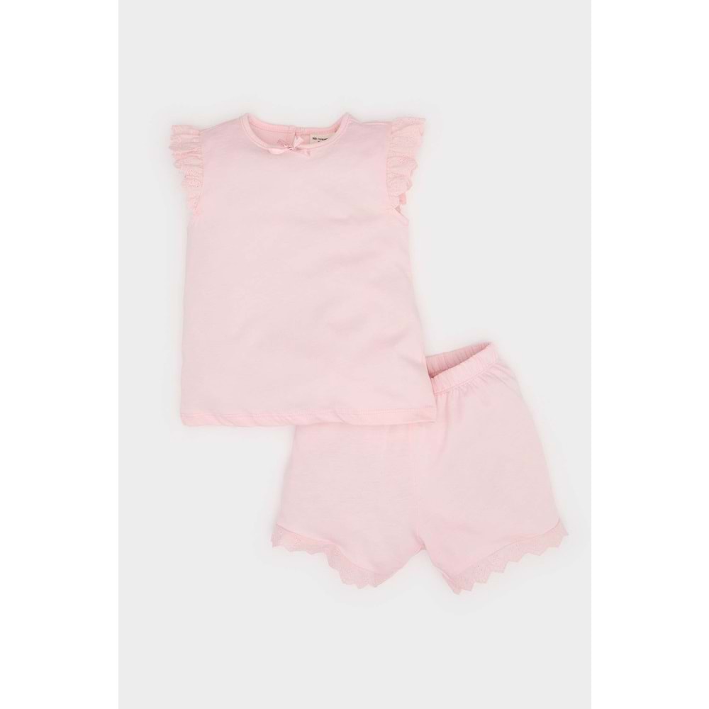 DEFACTO KIZ BEBEK PEMBE PİJAMA TAKIMI